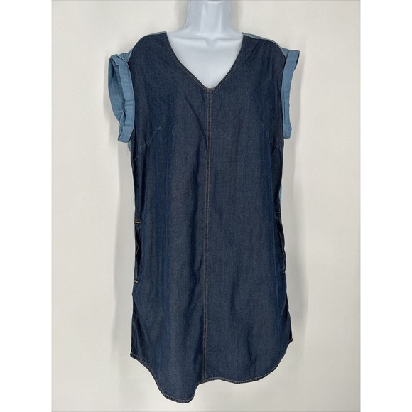 SEVEN7 Melissa McCarthy Denim Pocket Shift‎ Dress Size S Cotton - Picture 1 of 9
